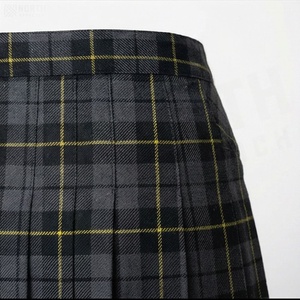 Women Wool Plaid <b>Wrap</b> Mini <b>Skirt</b> With Belt Adjustable Waist Autumn Style - Product Image 5