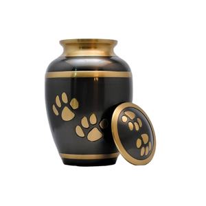 Las últimas urnas de cremación para cenizas de mascotas Amado gato y perro Tarro de recuerdo de entierro Artesanía decorativa de metal Urnas de cremación con estampado de pata - Product Image 1