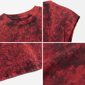 Débardeur de sport 100% Coton tricoté épais, délavé à l'acide, sans manches, col rond, coupe ample, imprimé, écologique, séchage rapide - Product Image 6
