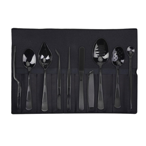 Kit d'outils de plats de présentation professionnels en acier inoxydable 8 pièces, revêtement titane doré, outils culinaires de précision, compatibles lave-vaisselle - Product Image 1