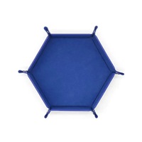 2 Tableros de Dados Plegables de Doble Cara con Forma Hexagonal, de Terciopelo y Cuero, Portátiles, para Juegos de Mesa RPG, DND, Dragones y Juegos de Dados