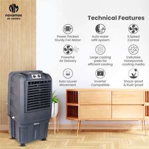 Refroidisseur d'air évaporatif écologique BLAZE 40 LTR, corps en plastique, moteur 3 vitesses, garantie 5+ ans, pour usage intérieur/extérieur, hôtel, bureau - Product Image 1