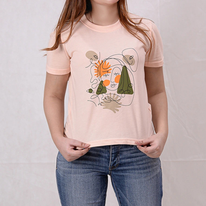 Women's V-Neck Short Sleeve Loose Summer Breathable Canvas T-Shirts Blouses <b>Tops</b> 100% Cotton/Polyester - Product Image 3