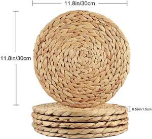 Handmade Modern Design Round <b>Wood</b> Natural Durable Eco-Friendly Table Mat Set - Product Image 3