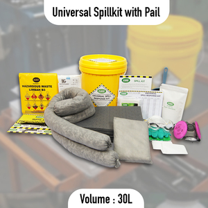 Seau de 30 L pour kit anti-déversement universel écologique |   Kit de contrôle des déversements industriels pour l'huile, l'eau et les produits chimiques, absorbant 100% polypropylène - Product Image 2
