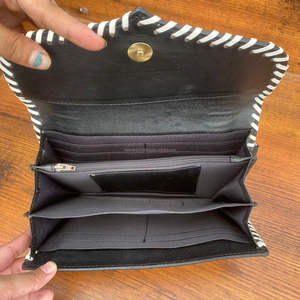 Cartera tallada a mano, funda de teléfono de embrague, elegante, multiusos, carteras de cuero de piel de vaca, Cartera de Color turquesa para mujer - Product Image 5