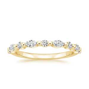 Anillo de Diamantes Cultivados en Laboratorio con Corte Redondo y Marquise, Diseño Único y Exquisito, Oro Sólido de 18k, Anillo Apilable - Product Image 2