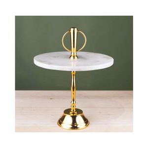 Luxury White <b>Marble</b> <b>Cake</b> <b>Stand</b> Gold Metal Pedestal Dessert Display Holder Round Cupcake Tray Plate for Wedding Party Supply - Product Image 1