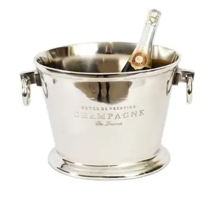 Royal Classic Silver Colored Metal Ice Bucket for Party Restaurant Bars And Wedding Night Party And Indoor Decorated Wine Cooler