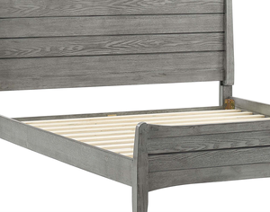 Lit king size moderne en finition gris rustique pour chambre à coucher - Product Image 5