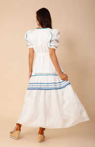 Broderie florale longueur mollet robe d'été pour les femmes Occasion Wear Boho Long Maxi - Product Image 4