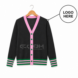 Pull cardigan personnalisé avec logo de la sororité Cosh International, pour femmes, tricoté, séchage rapide, longueur normale, toutes saisons - Product Image 1