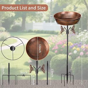 Bebedero para Pájaros de Metal Artístico Personalizable para Decoración de Jardín, Patio o Balcón al Aire Libre y Actividades Diarias de Bebederos para Aves - Product Image 2