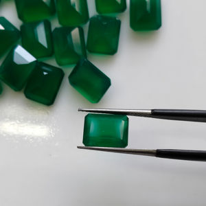 Onyx vert naturel 10x8MM, coupe octogonale, meilleure qualité, pierre précieuse en vrac pour la fabrication de bijoux - Product Image 1