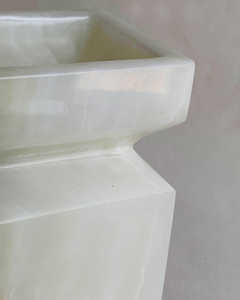 Vase décoratif en onyx, pierre naturelle, décoration de luxe pour la maison, ouverture carrée, vase à fleurs moderne pour table - Product Image 2