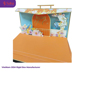 กล่องของขวัญป๊อปอัพ 3 มิติสุดหรู พร้อมหูหิ้ว กล่องบรรจุภัณฑ์กระดาษแข็งแบบกำหนดเอง สำหรับชาชงรังนกและขนมไหว้พระจันทร์ - Product Image 5