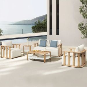 Juego de Sofás de Madera de Teca de Lujo para Exteriores, Muebles de Patio para Conversación, Proveedor de Indonesia, Juego de Salón de Jardín de Madera Maciza - Product Image 4