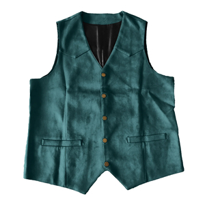 High Quality Factory Made Unique Design Men Leather <b>Vest</b> Plus Size Summer Breathable Waterproof Outerwear High Street Style - Product Image 3