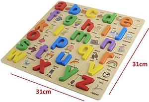 Puzzle en bois alphabet A à Z Little Mind pour enfants, lettres ABC colorées, jouet éducatif pour développer le vocabulaire et la motricité, dès 2 ans - Product Image 3
