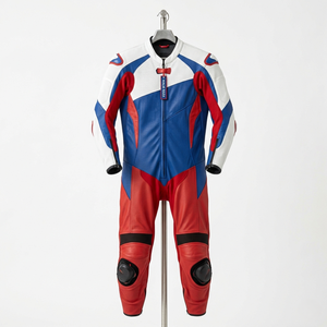 Traje de Motociclismo de Una Pieza, Talla Personalizada, Cuero Genuino Perforado - Product Image 1