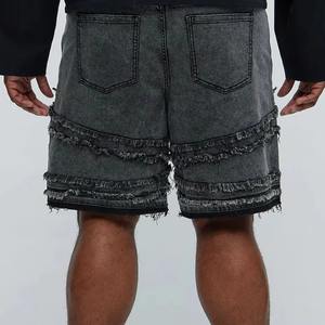 Pantalones Cortos Vintage para Hombre, Tela Vaquera de Algodón, Aspecto Desgastado, Dobladillo Desgarrado, Corte Clásico, Ideal para Uso Casual, Ajuste Transpirable y Cómodo - Product Image 4