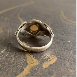 Handcrafted 925 Sterling <b>Silver</b> <b>Ring</b> Featuring Round White Pearl Bold Statement <b>Boho</b> Chic Jewelry - Product Image 5