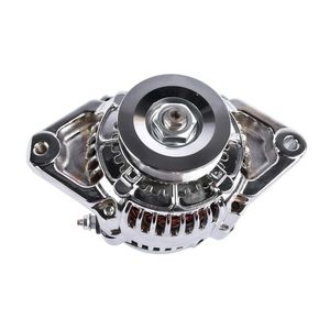 Chrome Mini Alternator for GM Denso 12 Volt V Belt 1 Wire Street Race Car Model - Product Image 3