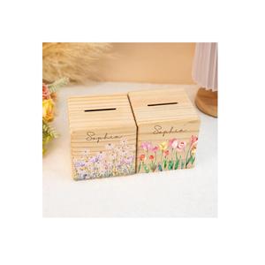 Vente en gros de tirelires en bois non finies à faire soi-même, tirelires décoratives créatives pour le bureau, petite boîte à monnaie verrouillable, cadeau souvenir, tirelire - Product Image 5