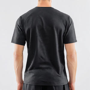 เสื้อเจอร์ซีย์ตาข่ายทรงหลวมสำหรับผู้ชาย โพลีเอสเตอร์ 100% แขนสั้น คอวี แห้งเร็ว - Product Image 6