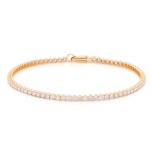 Pulsera de tenis de oro de 14K con diamantes cultivados en laboratorio de 1.9 CT, corte brillante, chapada en rodio, de lujo, certificada por IGI, regalo de compromiso para mujer - Product Image 3