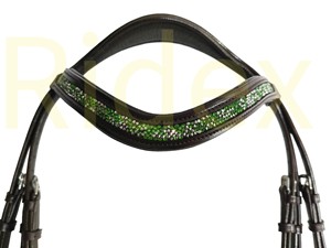 Brida de Doma Ridex Premier de Cuero al por Mayor con Frontal y Correa Nasal de Cristal, Acolchado Suave, Talla Personalizada - Product Image 4