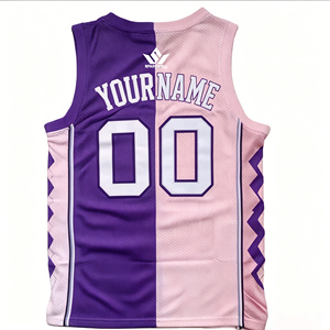 Camiseta de Baloncesto Personalizada SPARKWELL Azul y Blanca, Unisex, Sin Mangas, de Malla Sublimada, Transpirable, de Poliéster, Uniforme Deportivo para Equipos Adultos - Product Image 2
