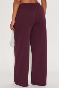 Women’s High Waist Wide Leg Lounge Pants Casual Elastic Waist Straight Leg Trousers for Women Soft Knit Wide Leg Sweatpants - Product Image 3