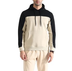 OEM venta al por mayor pulóver con capucha con bolsillo de canguro doble color ajuste regular algodón/poliéster ropa de hombre manga larga comodidad - Product Image 1