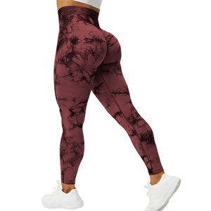 Women Leggings Tights High Waist Workout <b>Yoga</b> <b>Pant</b> Spandex/Nylon Quick Dry Heat-Transfer Printed Solid Pattern Custom Packing - Product Image 1