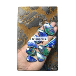 Lot en gros de pierres précieuses naturelles Irfan Gems, Azurite, Quartz, cabochons lâches, taille ovale, formes variées, pour la fabrication de bijoux de guérison, 20-40mm - Product Image 4
