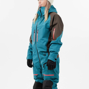 Unisex Ski Snowboard Insulated Zipper Jacket <b>Waterproof</b> Breathable Hooded <b>Overalls</b> Plus Size Color Blocked Design 10,000mm - Product Image 3