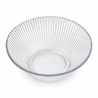 Vente en gros de bols en verre cannelé transparent de 16 cm, profonds, pour salade de fruits, dessert, service de table pour hôtel, restaurant