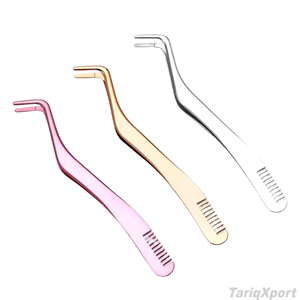 2 in 1 Double Sides Printed DIY Mini False <b>Lash</b> Applicator Tool Stainless Steel Eyelash Extension Tweezers With <b>Comb</b> - Product Image 2