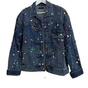 Chaqueta Vaquera de Hombre, Estilo Urbano, con Diamantes Brillantes, Tela de Alta Densidad, Calidad Profesional, con Pedrería - Product Image 3