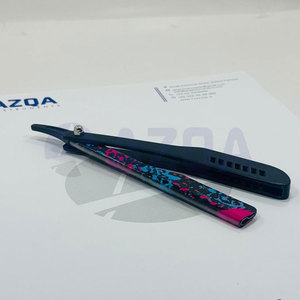 Stainless Steel Splatter Paint Straight Edge <b>Razor</b> with Black Plastic Handle for Disposable <b>Blade</b> Barber Shaving - Product Image 5