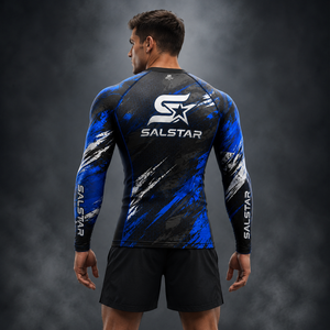 Salstar <b>Men</b> Long Sleeve Rash Guard Compression Shirt Quick Dry Sporty Fit Sublimation Print Four Way <b>Stretch</b> Flexible movement - Product Image 2
