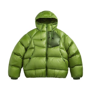 <b>Top</b> Selling Custom Technical Ripstop Hooded Puffer Jacket Geometric Quilted Winter Coat Glossy Nylon Bubble Jacket - Product Image 4