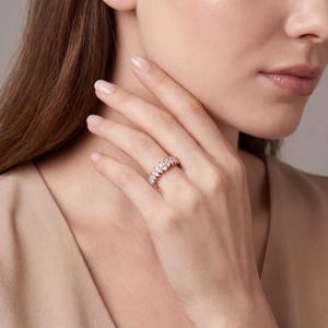 Anillo de diamantes con corte pera y marquise, oro rosa de 9k, cultivado en laboratorio, elegante, apilable, brillante, diseño clásico y atemporal. - Product Image 5