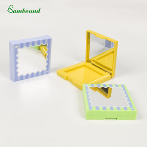 Wholesale Custom Square Highlighter Contour Empty Palette Multi-Color Snap-on Case Silver Foil 3D Printed Patterns Case - Product Image 3