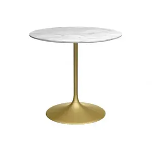 Modern Marble Top Coffee <b>Table</b> with Brass Duck Legs <b>Nesting</b> & Portable Design for Living Room and Hotel/Restaurant Use - Product Image 4
