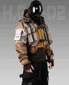 Veste technique pour homme, style cyberpunk, streetwear, multi-poches, coupe-vent imperméable, cargo urbain, veste utilitaire à capuche - Product Image 2