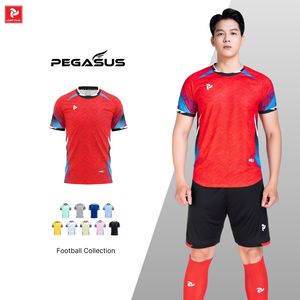 Ensemble de maillots de football Pegasus en stock, 100% polyester, séchage rapide, respirant, col rond, manches courtes, impression numérique, couleurs contrastées - Product Image 2