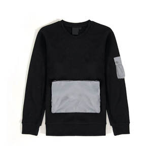 Sweat-shirt le plus vendu, coupe classique, pull en maille avec poche grise et design patchwork, style décontracté, coupe régulière - Product Image 4