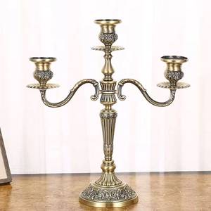 <b>Brass</b> Candelabra Set with Three Pieces for Home Decoration Durable Metal Candle Holders Classic Design - Product Image 5